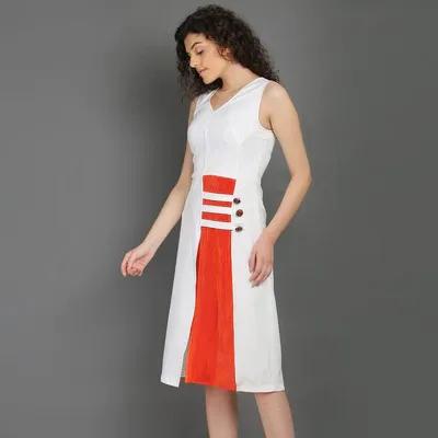 Midi Dress With Pleated Panel