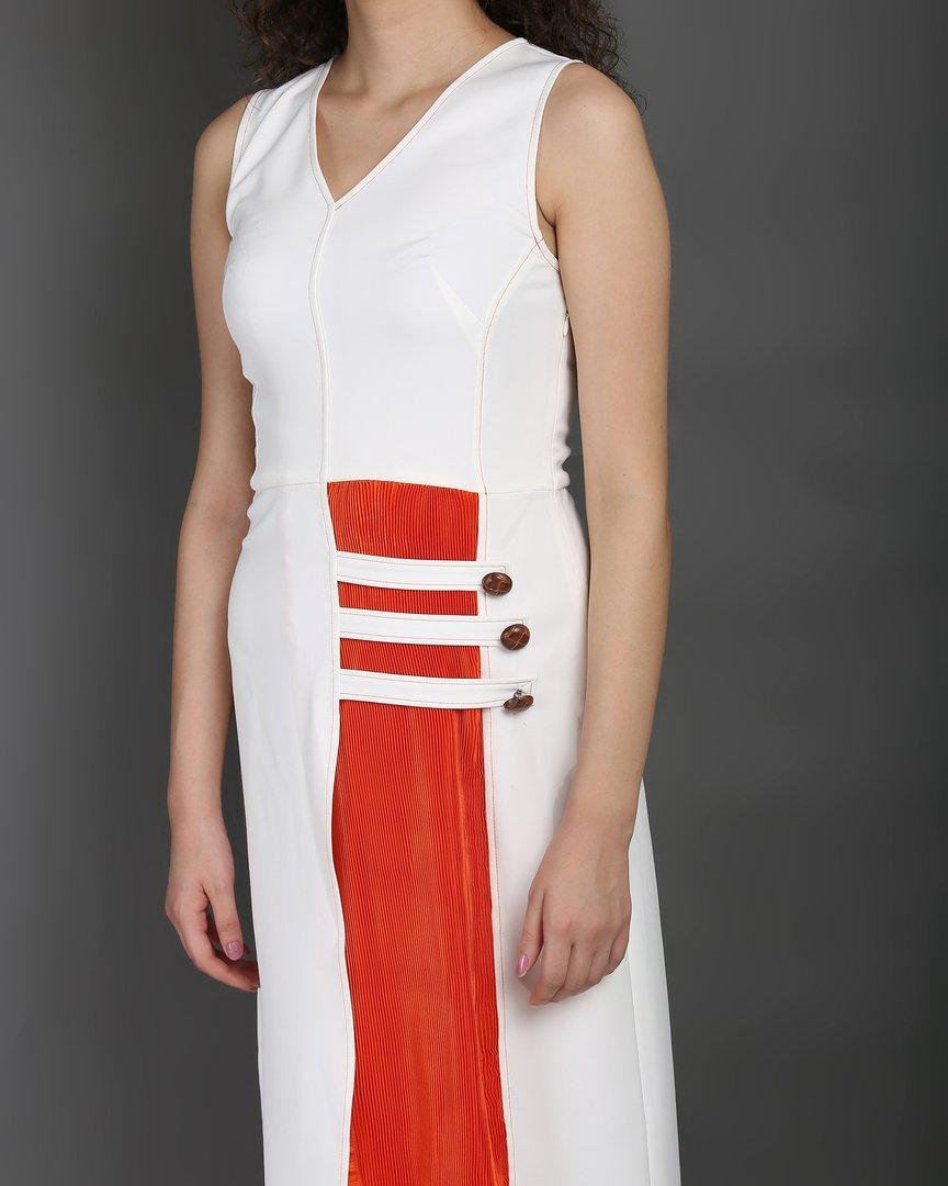 Midi Dress With Pleated Panel