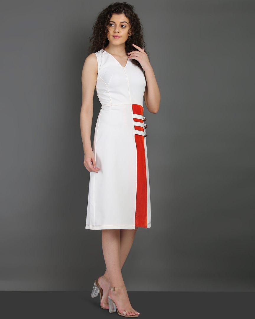 Midi Dress With Pleated Panel