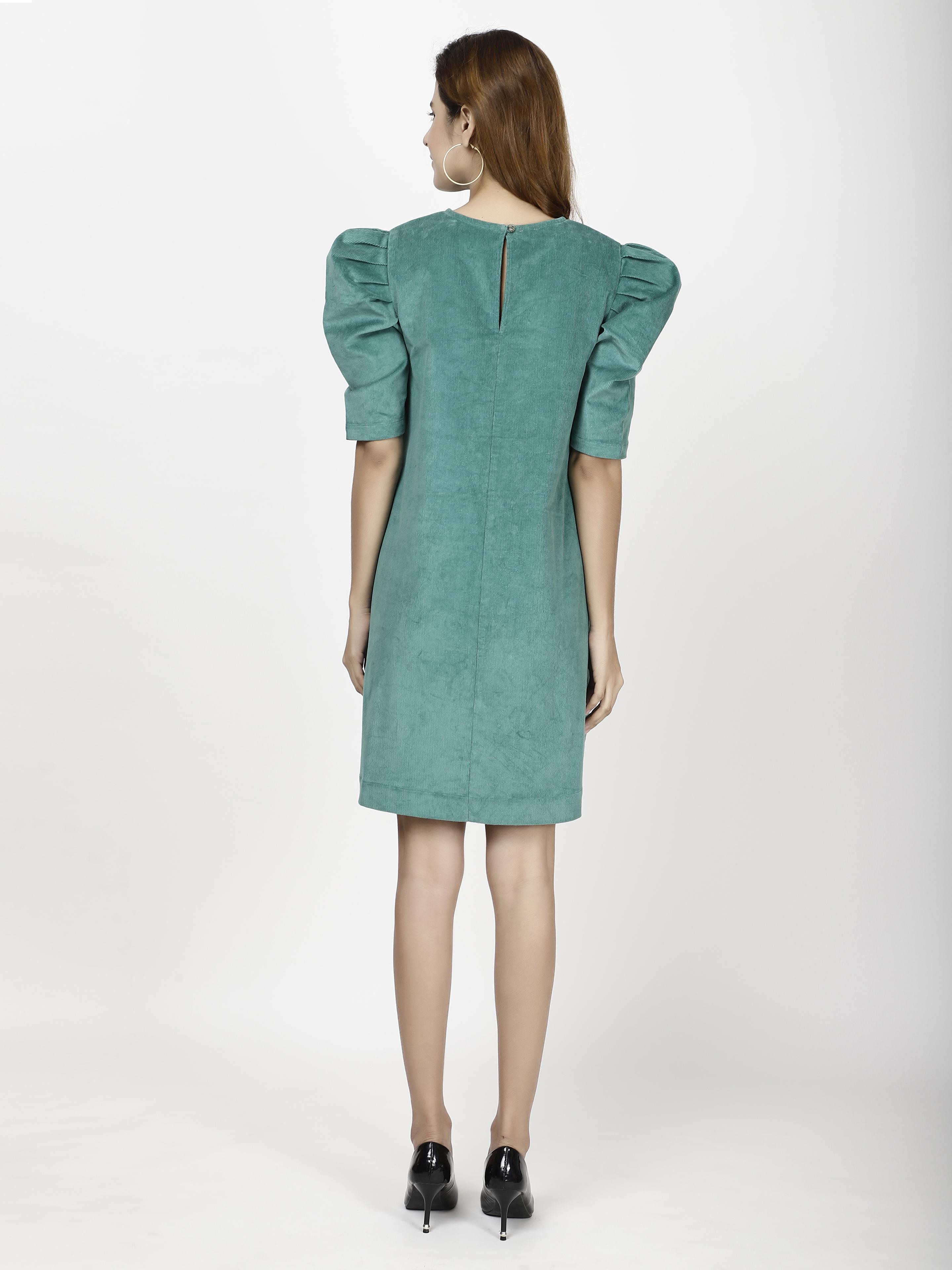 A line corduroy dress