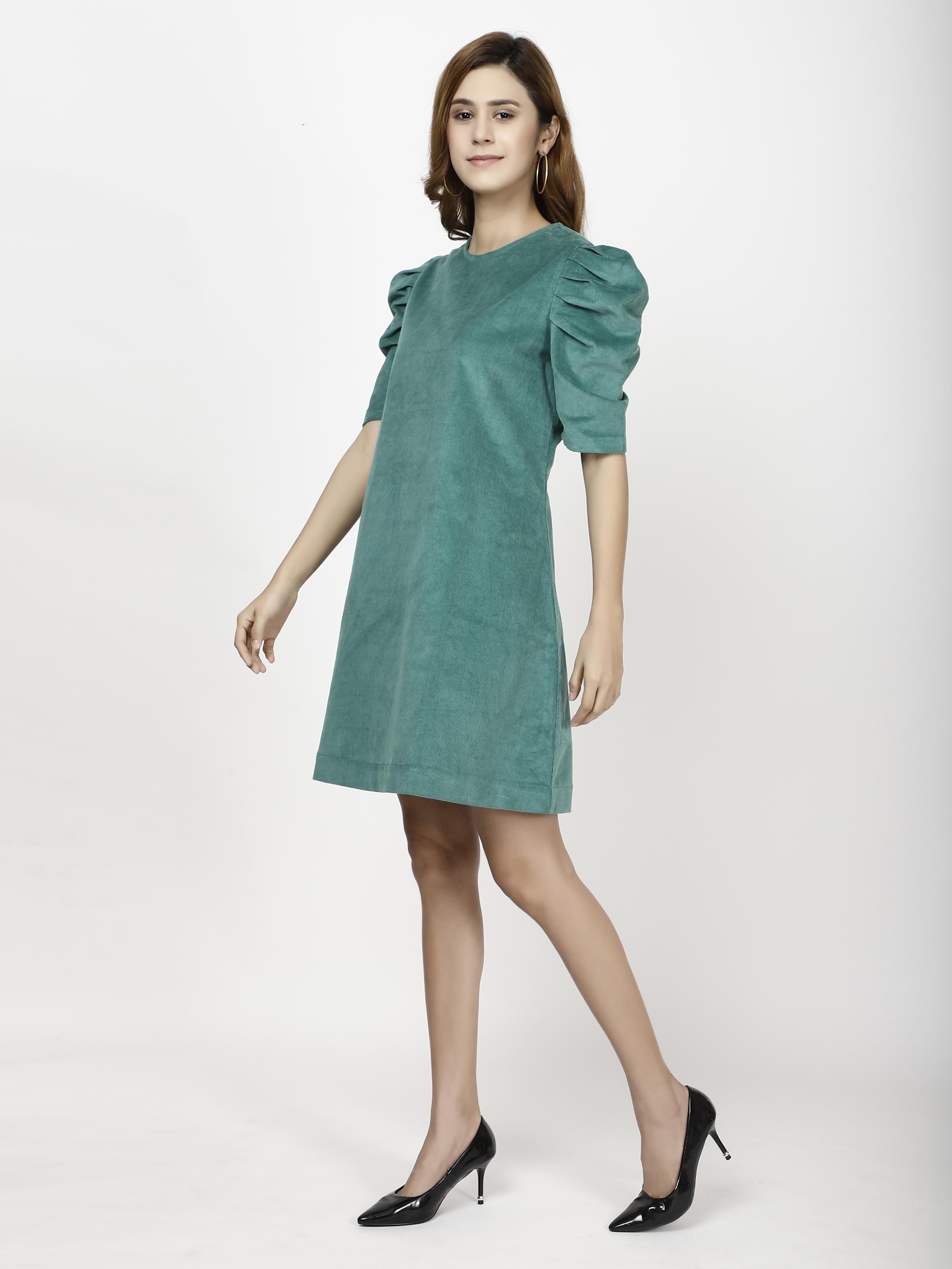 A line corduroy dress